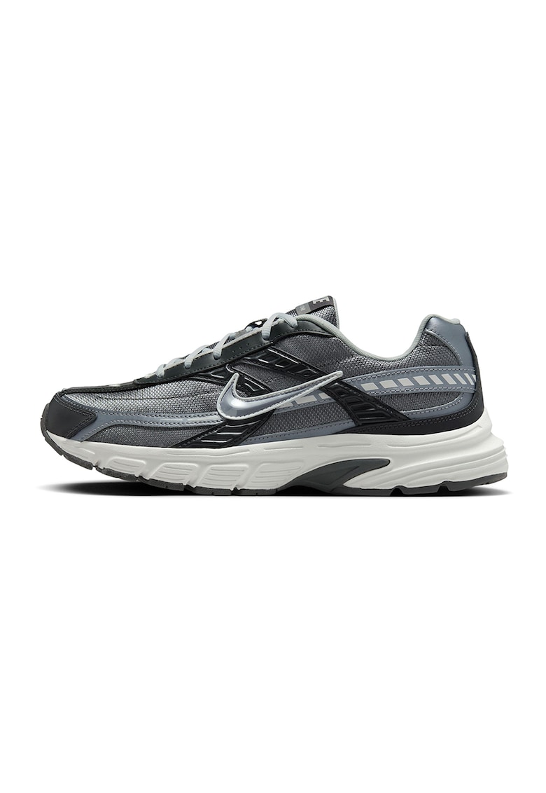 Pantofi sport cu garnituri din piele si plasa - Gri carbune - Gri carbune