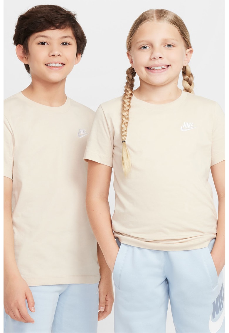 Tricou din bumbac cu decolteu la baza gatului Futura