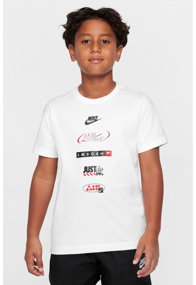 Tricou din bumbac cu imprimeu - Alb