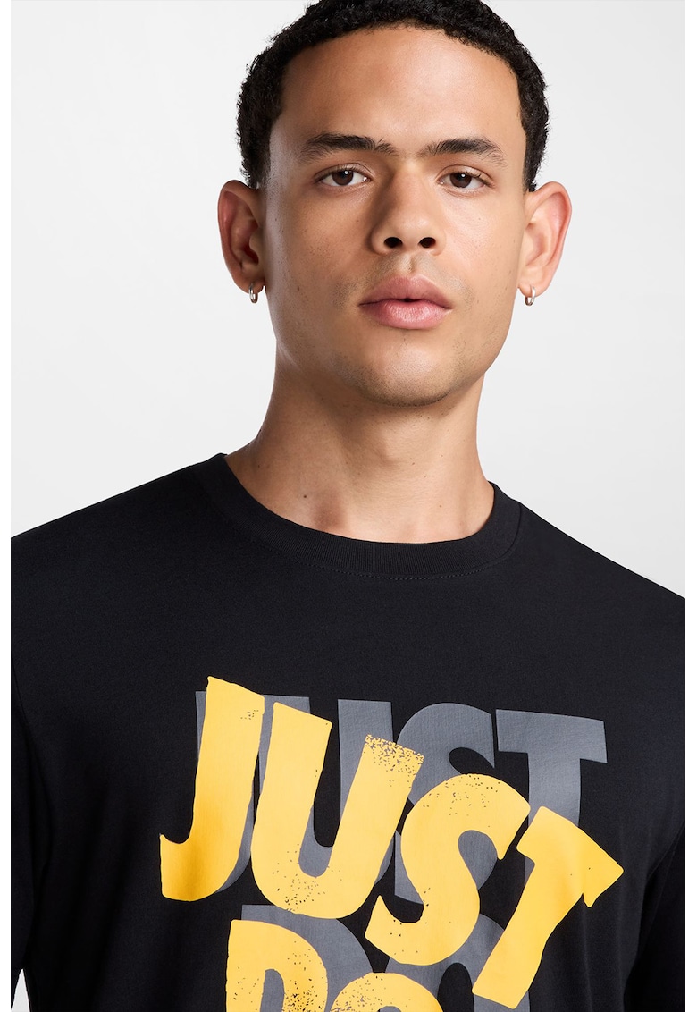 Tricou din bumbac cu imprimeu text