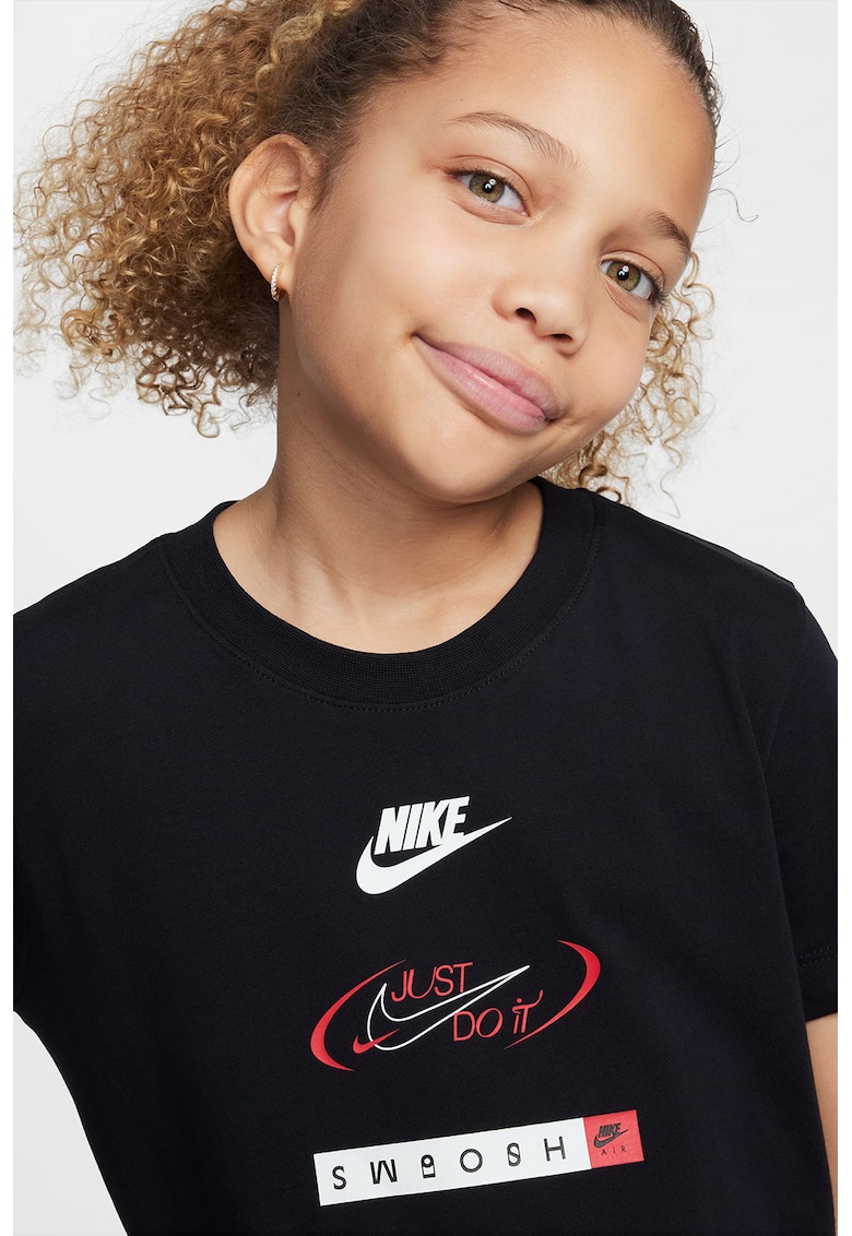 Tricou din bumbac cu imprimeu - Negru