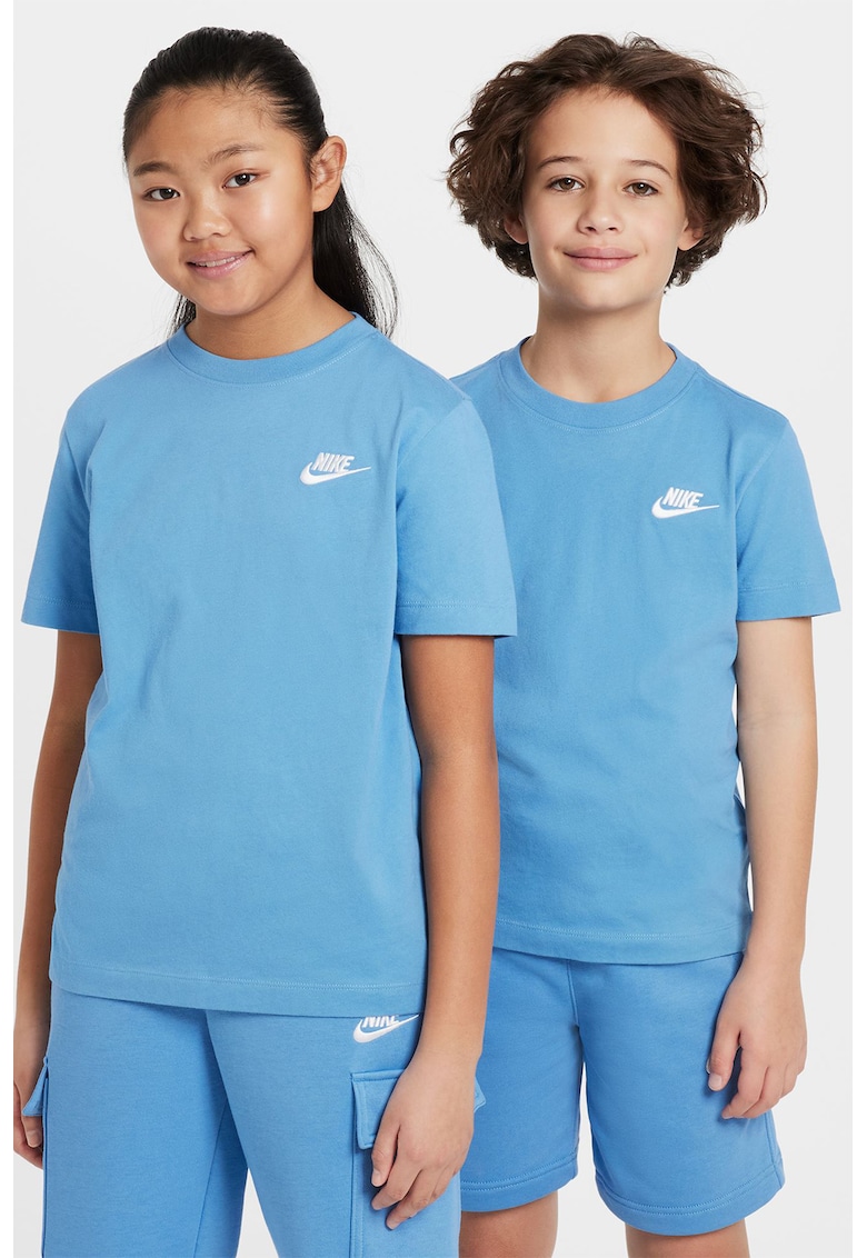 Tricou din bumbac cu decolteu la baza gatului Futura