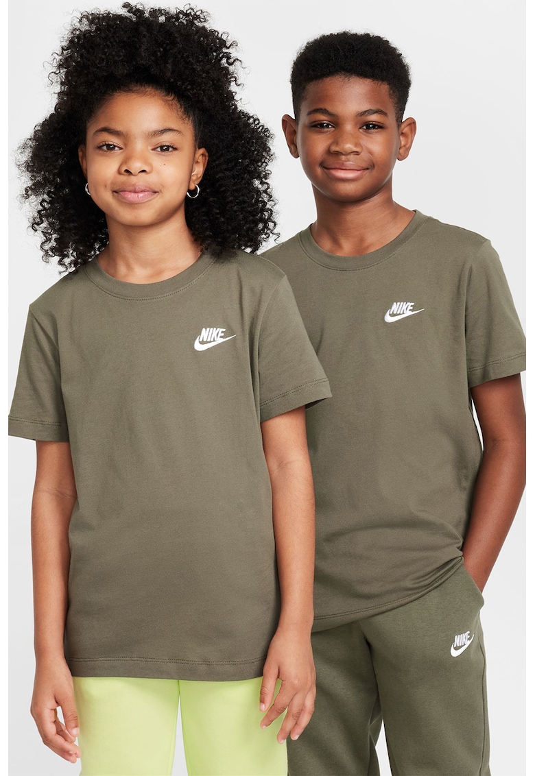 Tricou din bumbac cu decolteu la baza gatului Futura