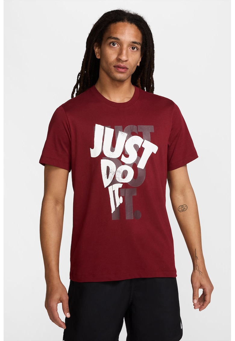 Tricou din bumbac cu imprimeu text