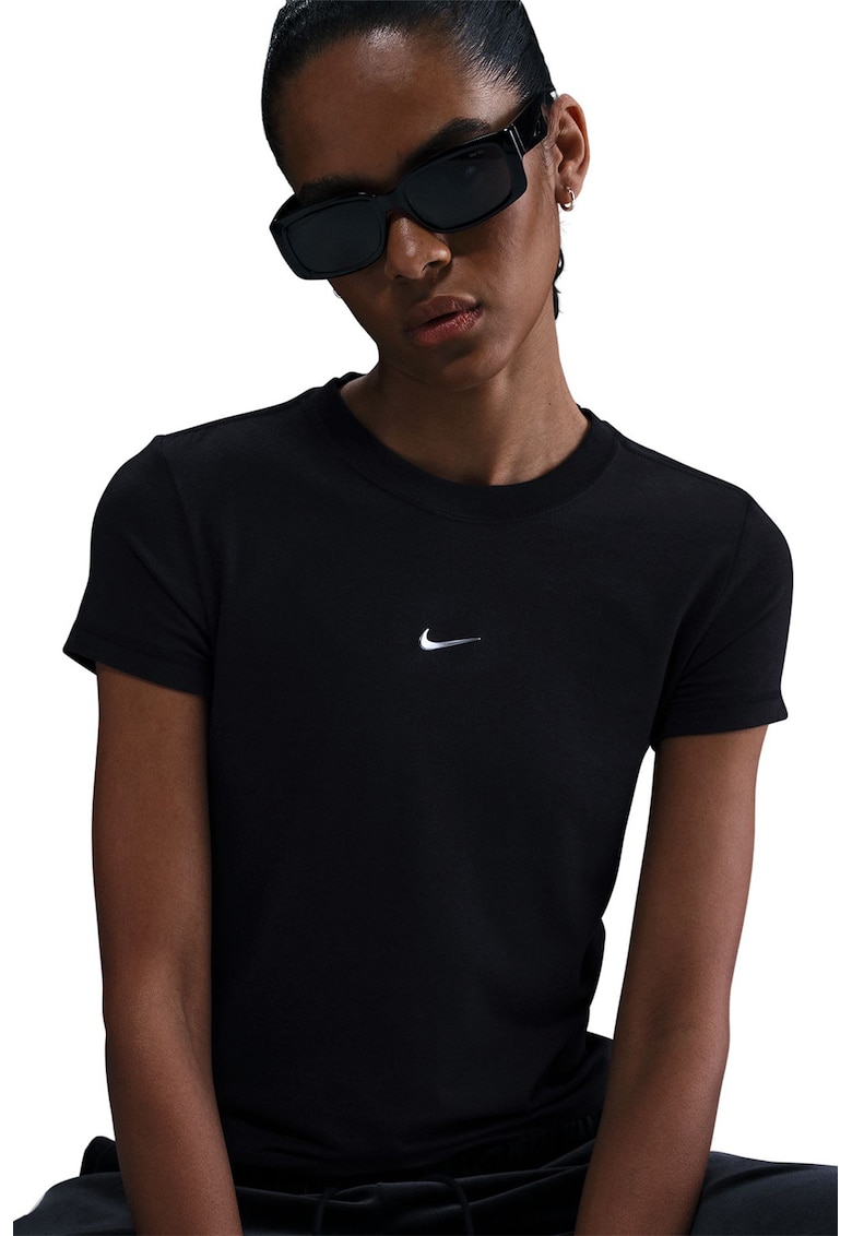 Tricou din amestec de modal cu logo discret