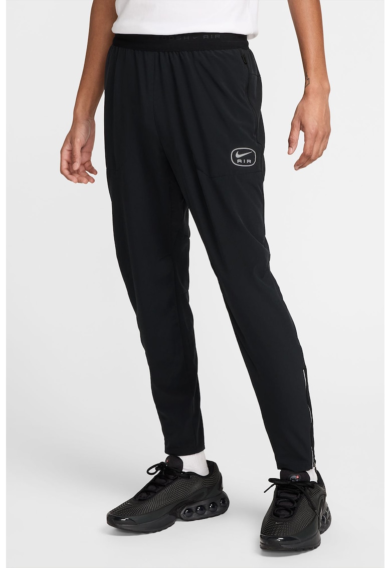 Pantaloni de trening cu fermoar la glezna si snur - Negru/Negru stins