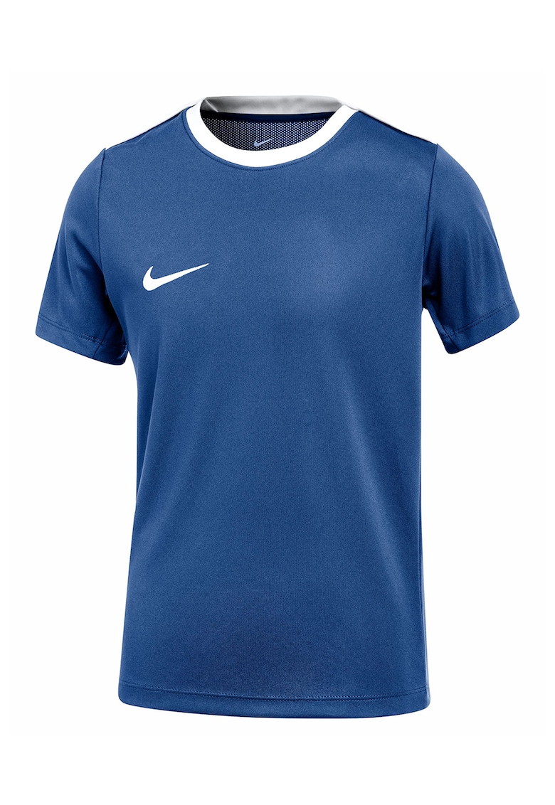 Tricou cu tehnologie Dri-Fit si logo - pentru fotbal - Alb/Albastru inchis