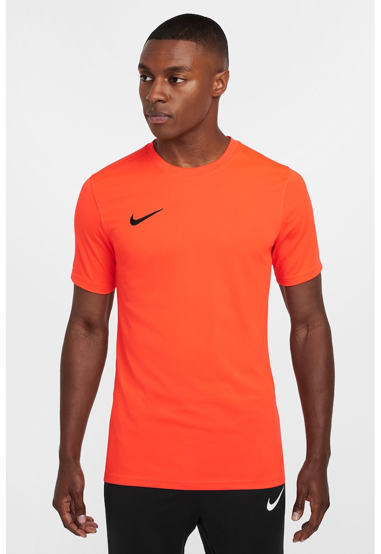 Tricou cu tehnologie Dri-Fit pentru fotbal - Negru/Portocaliu mandarina