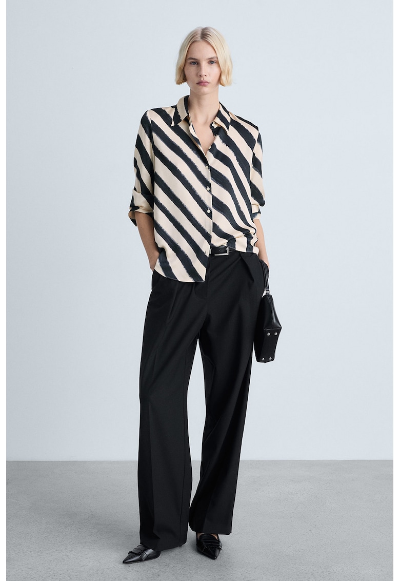 Camasa de satin cu imprimeu Camasa de satin cu imprimeu