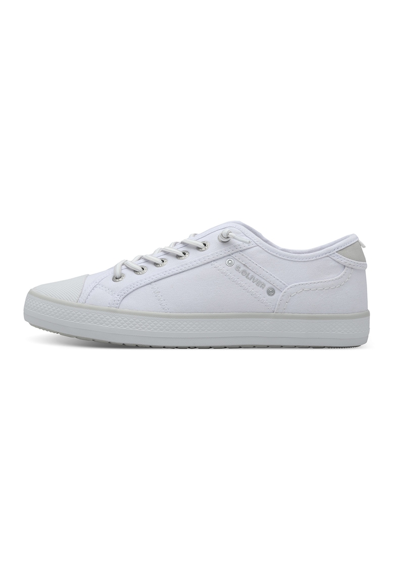Pantofi sport low-cut din piele ecologica - Alb optic