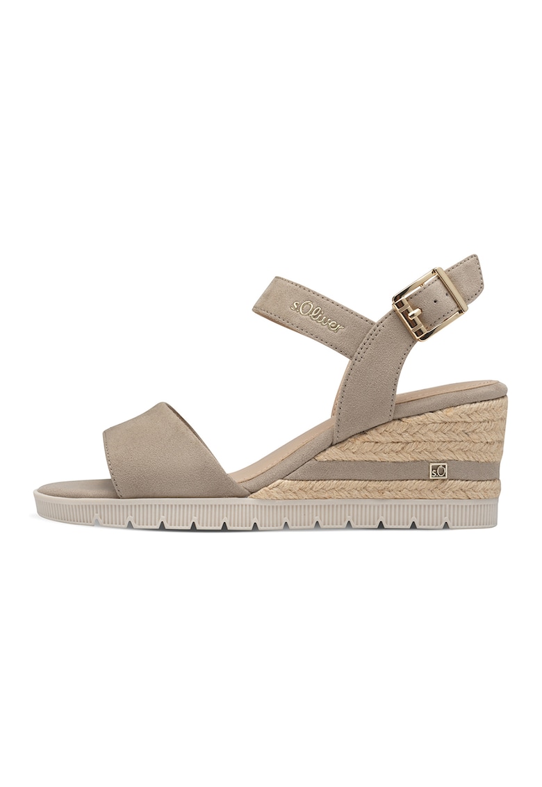 Sandale-espadrile cu segmente din material sintetic