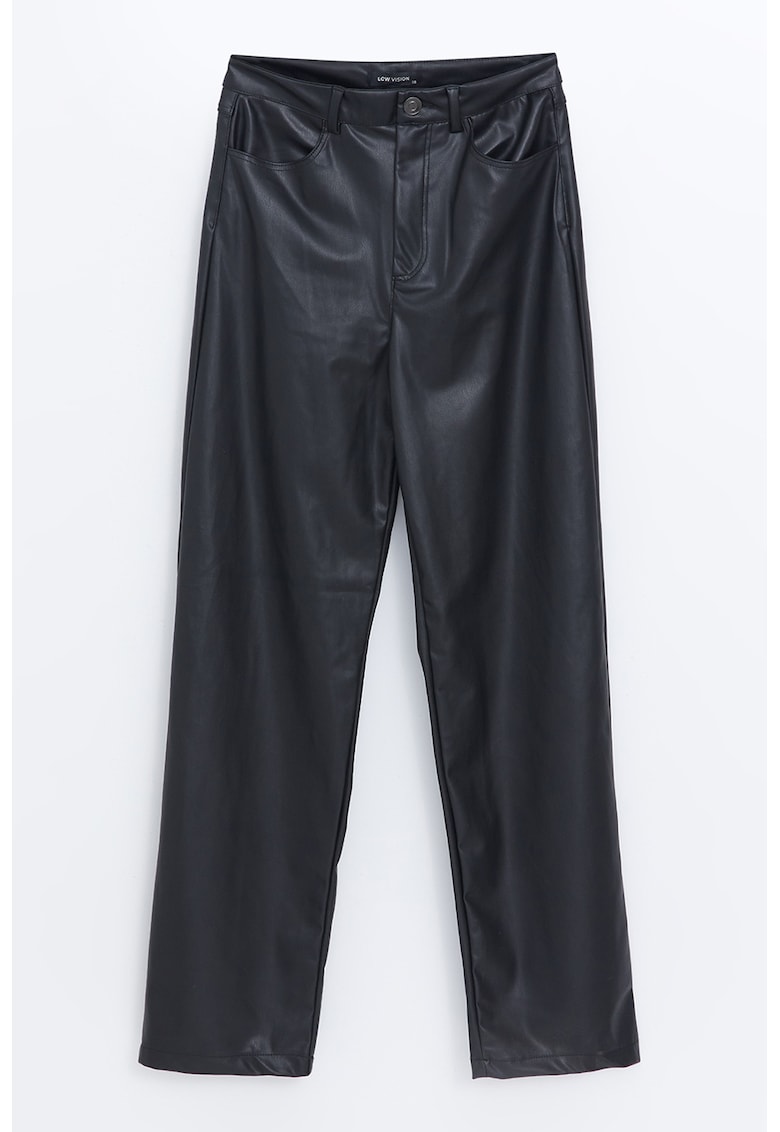 Pantaloni din piele ecologica cu talie medie