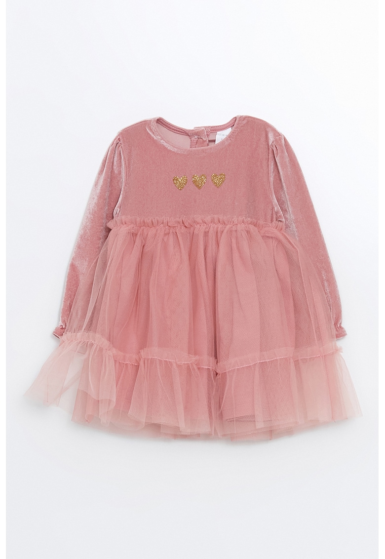 Rochie din tul - Roz prafuit