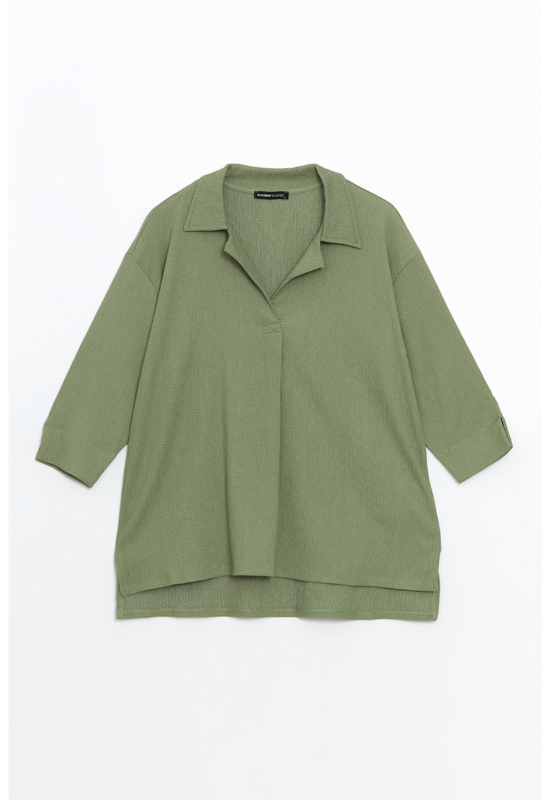 Bluza lejera cu decolteu in V - Verde