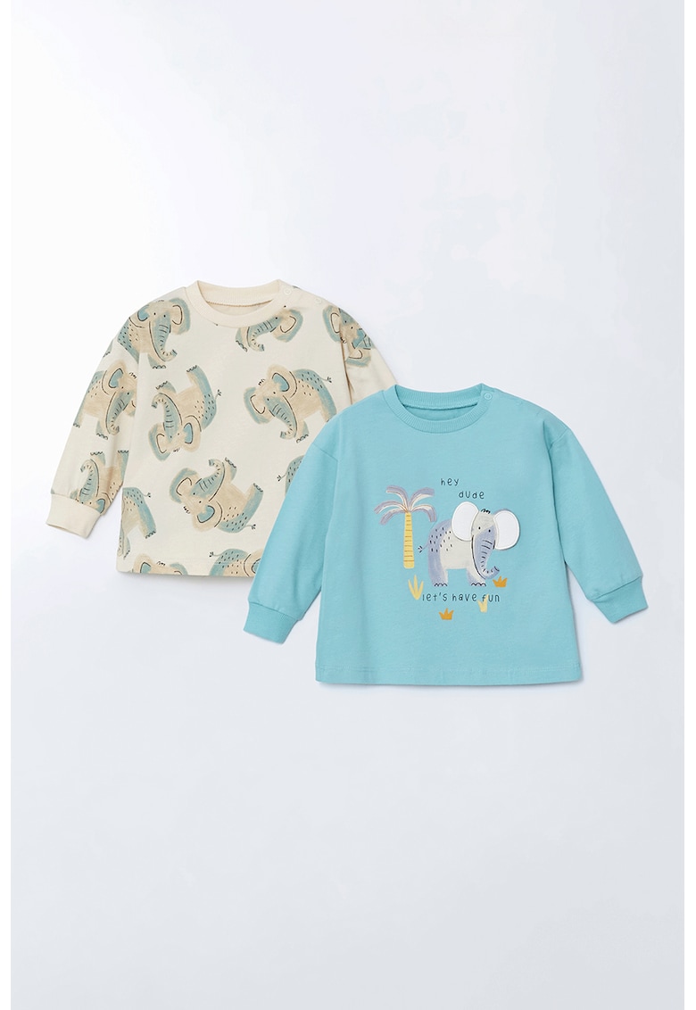 Set de bluze de trening din bumbac cu model grafic - 2 piese