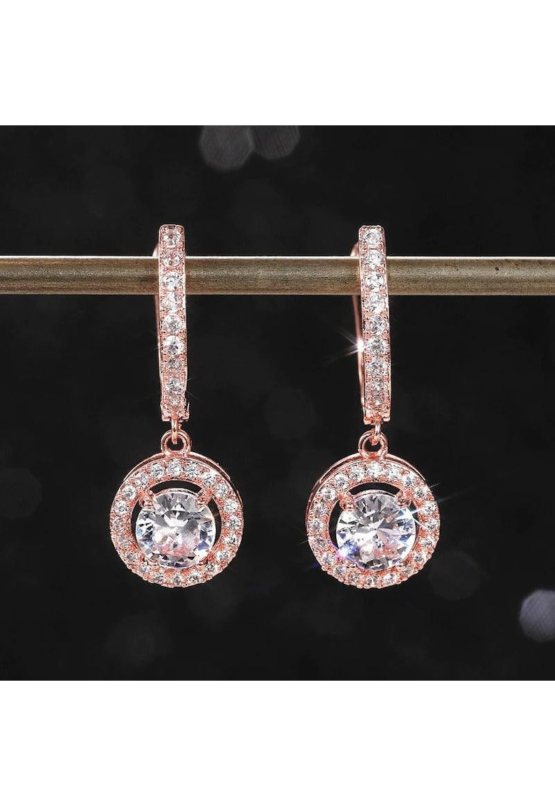 Cercei rose gold - cu pietre din zirconiu - Patience C8 -