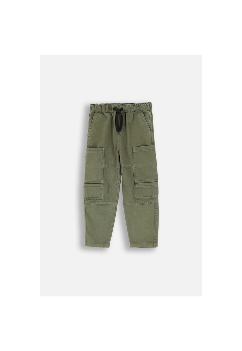 Pantaloni cargo cu talie ajustabila - Verde