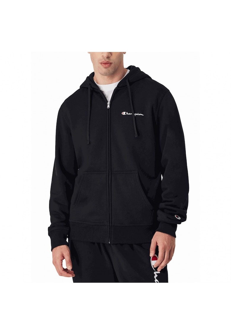 Hanorac barbati cu fermoar complet - negru - bumbac -