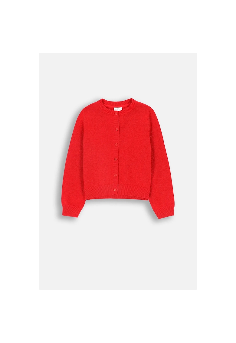 Cardigan tricotat fin - Rosu