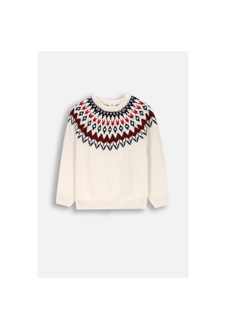 Pulover tricotat cu motive geometrice Fair Isle -