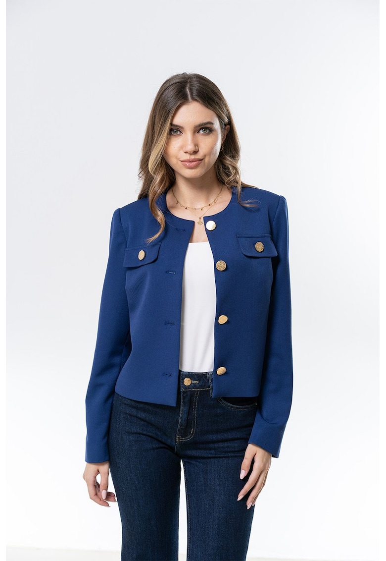 Sacou uni cu nasturi contrastanti Lorena