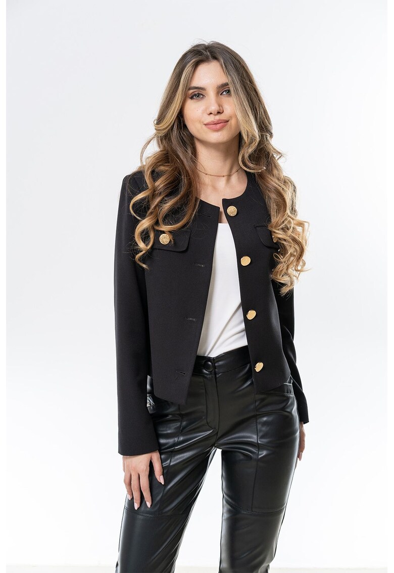 Sacou uni cu nasturi contrastanti Lorena