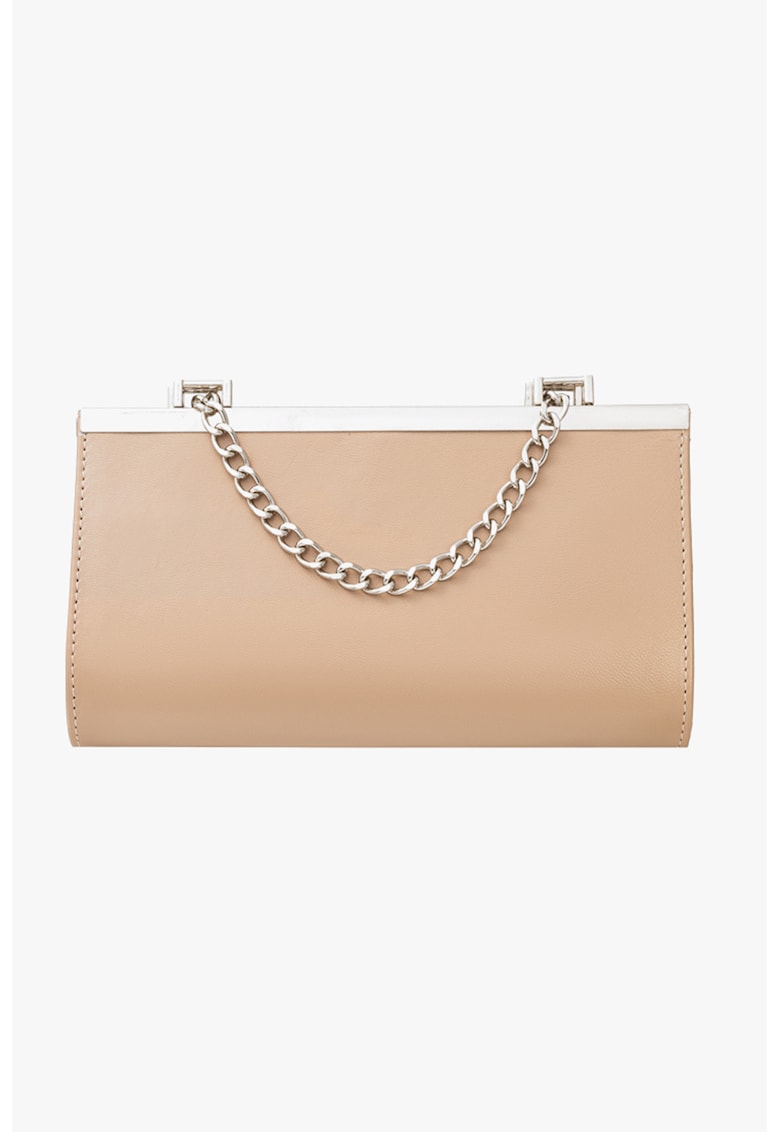 Geanta crossbody de piele cu bareta lant