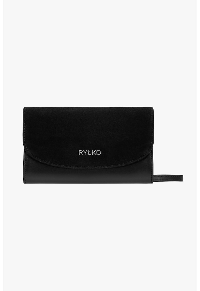 Rylko - Geanta crossbody de piele cu segtmente de piele intoarsa