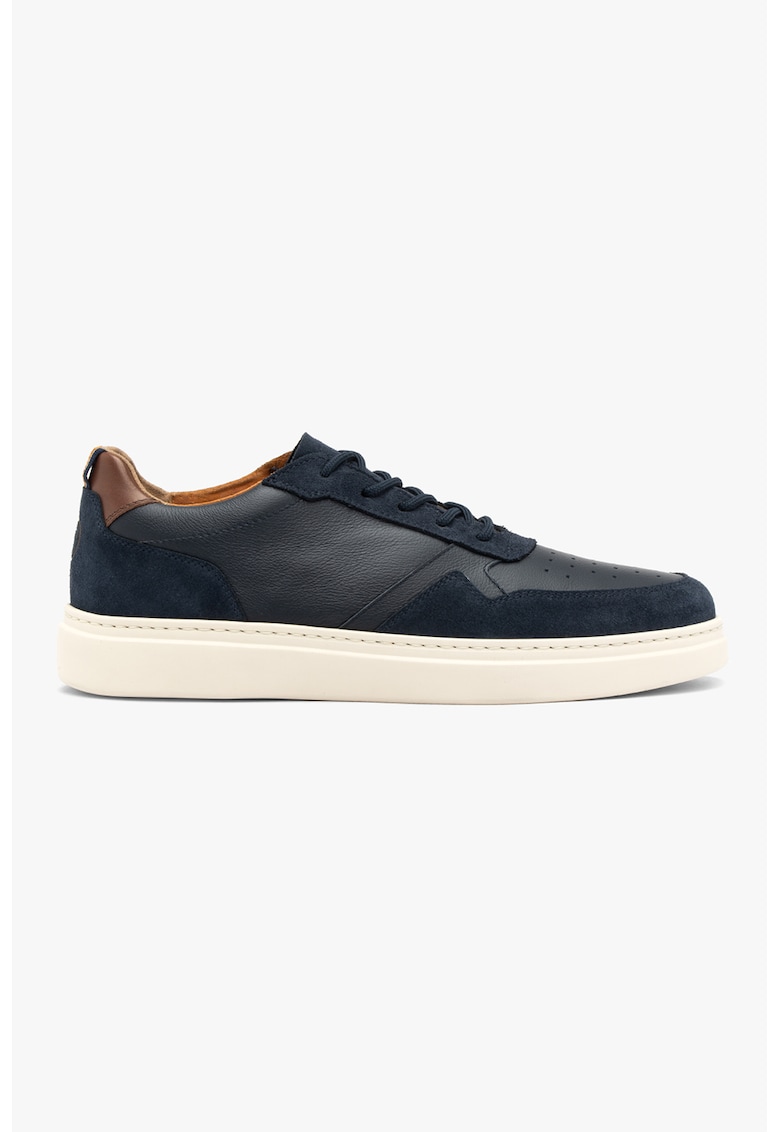 Rylko - Pantofi sport de piele cu garnituri de piele intoarsa - Albastru