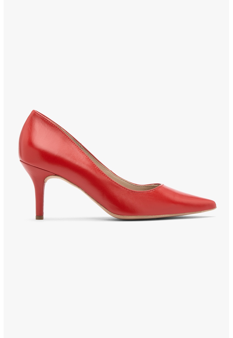 Pantofi de piele cu varf ascutit Ophelia - Rosu