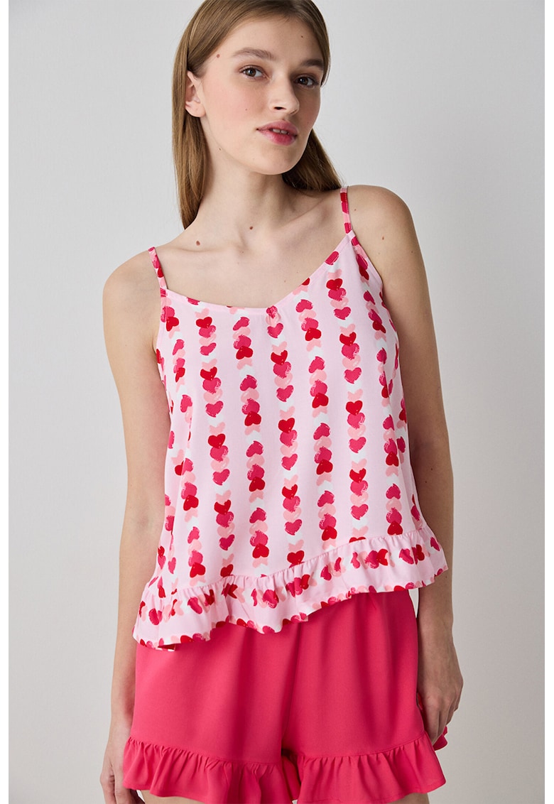 Top de pijama cu imprimeu