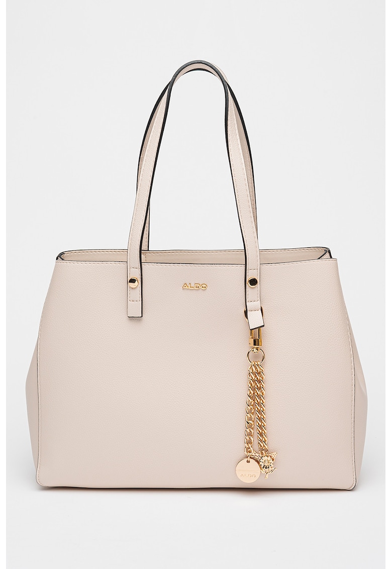 Geanta din piele ecologica cu bareta de umar si accesoriu detasabil