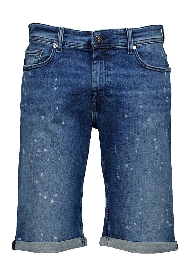 Bermude de denim cu aspect deteriorat