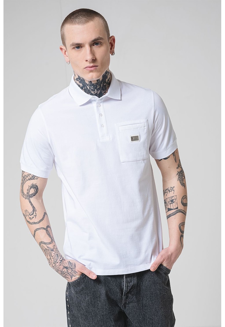 Tricou din amestec de bumbac cu buzunar pe piept