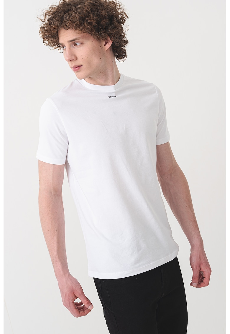 Tricou cu decolteu la baza gatului - Alb