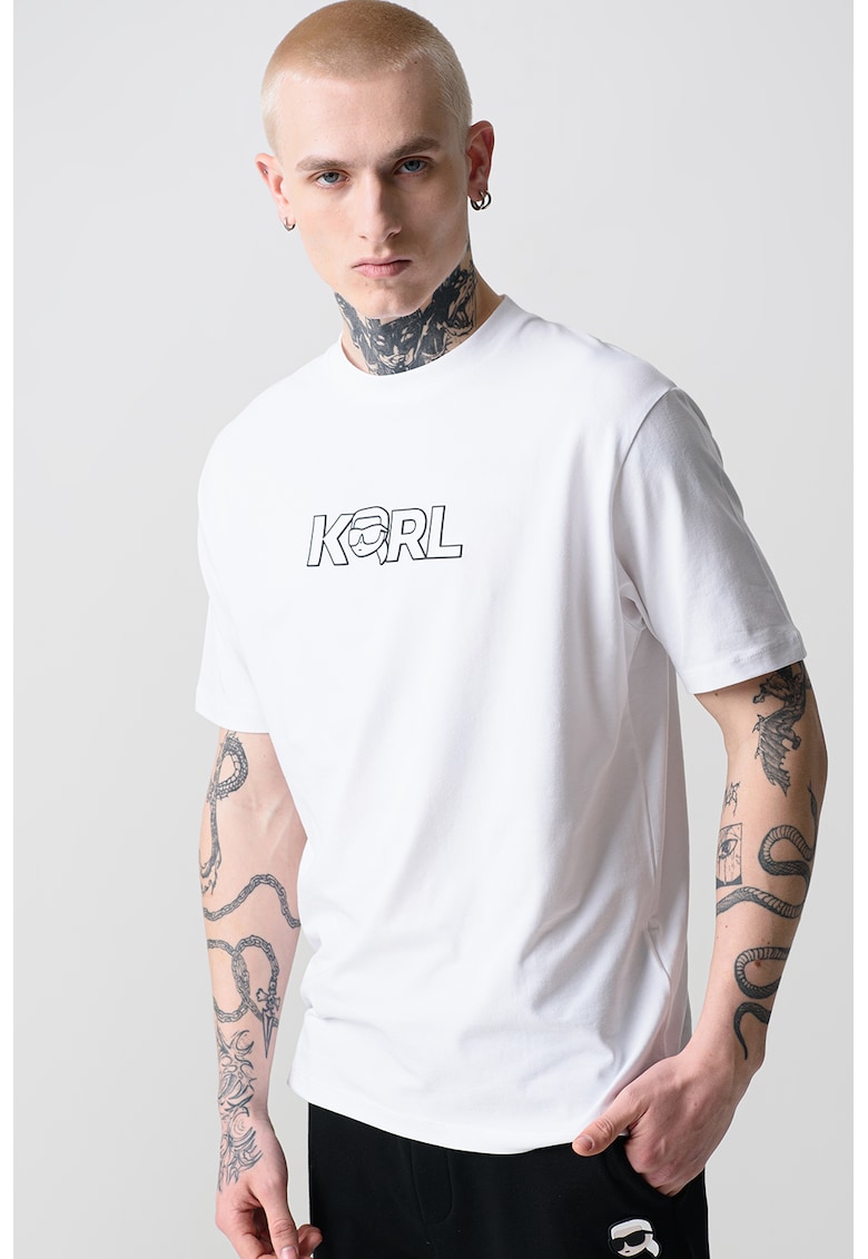 Tricou regular fit cu imprimeu logo – Alb optic Tricou regular fit cu imprimeu logo – Alb optic