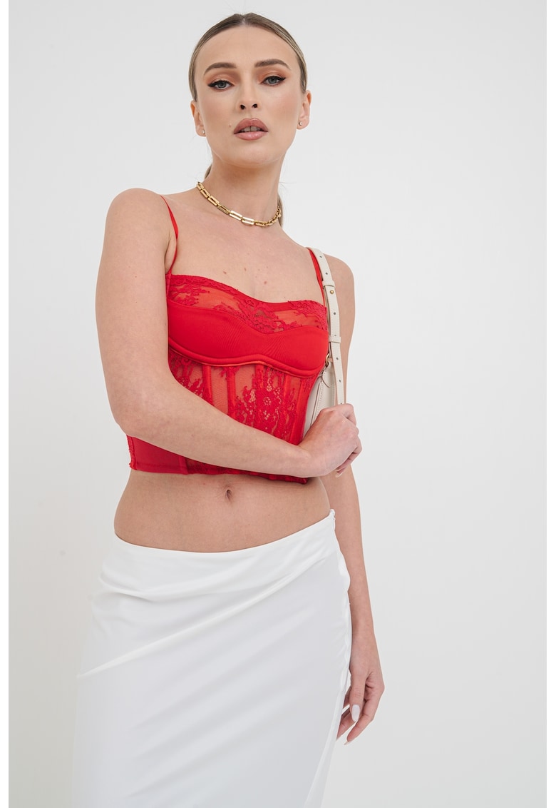 Top crop cu model corset