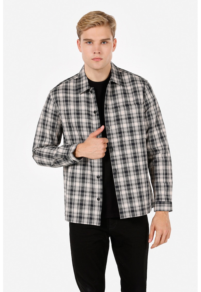 Camasa din bumbac cu model in carouri