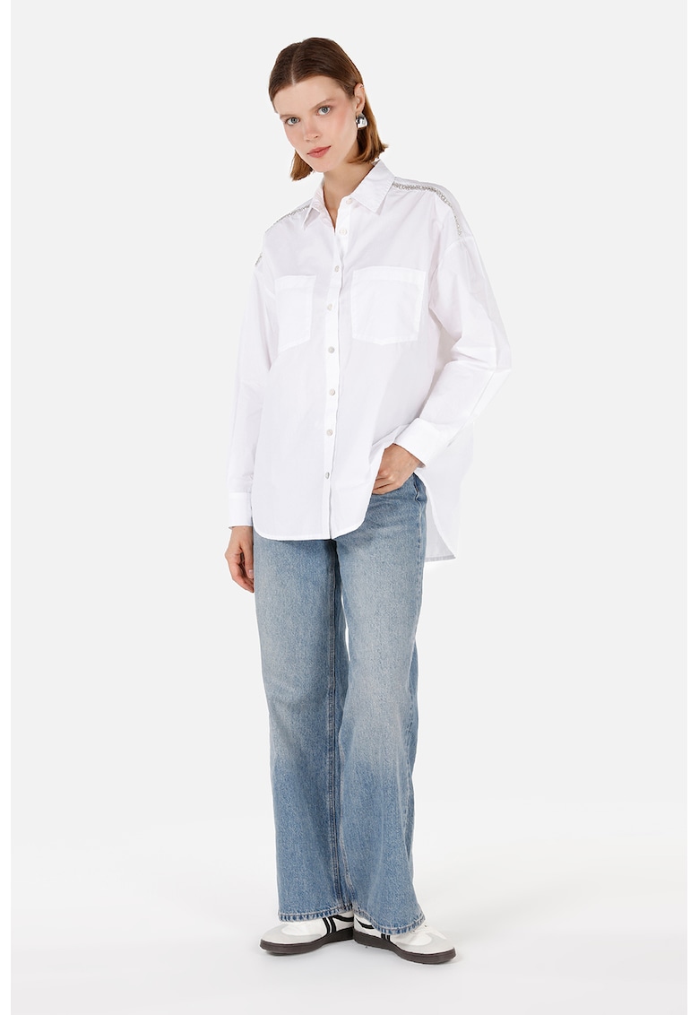Camasa supradimensionata cu buzunare pe piept