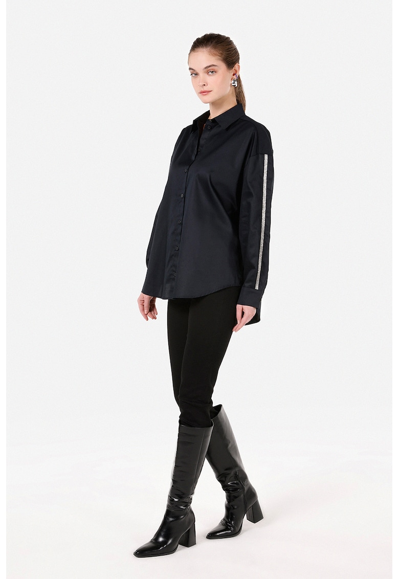 Camasa satinata cu maneci cazute