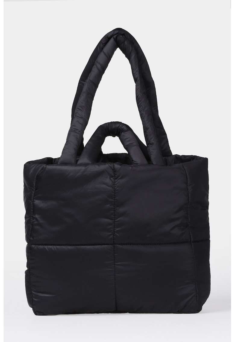 Geanta de umar cu aspect matlasat - Negru