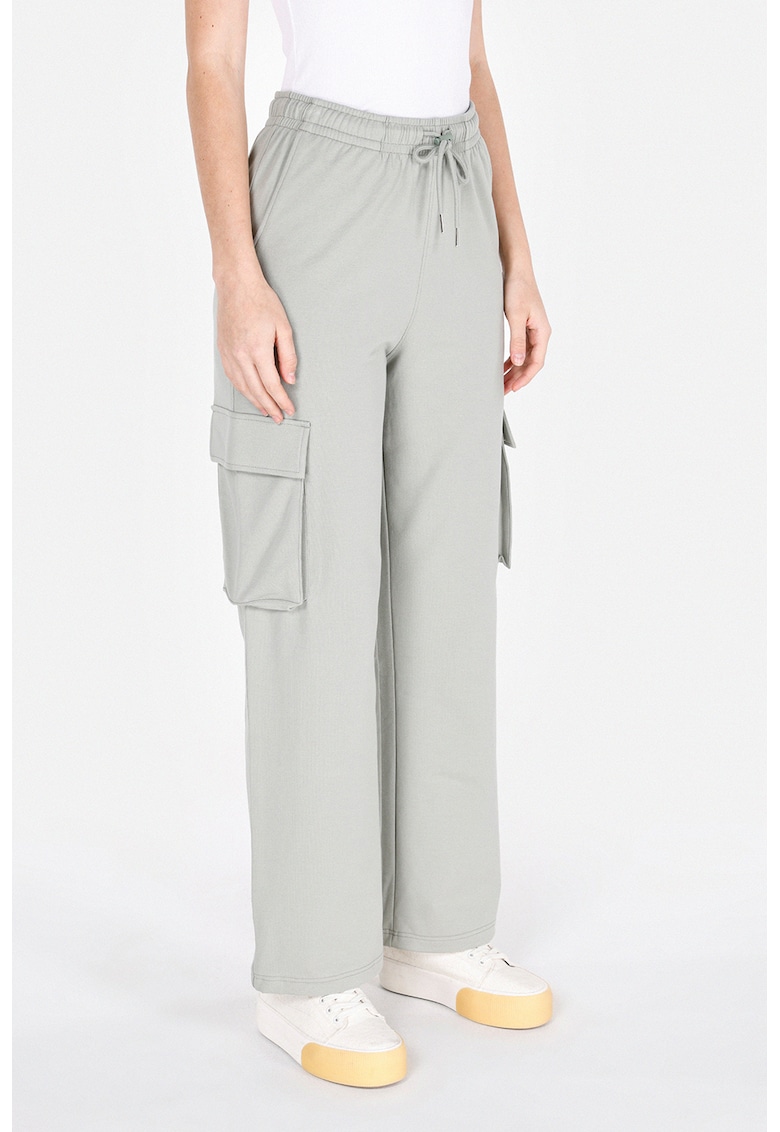 Colins Pantaloni de trening cu croiala ampla si talie inalta - Gri deschis