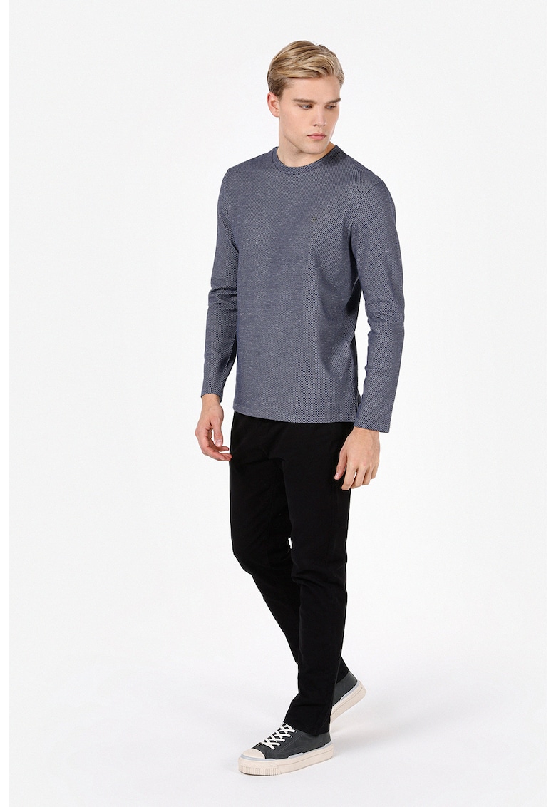 Bluza cu model honeycomb - Albastru prafuit