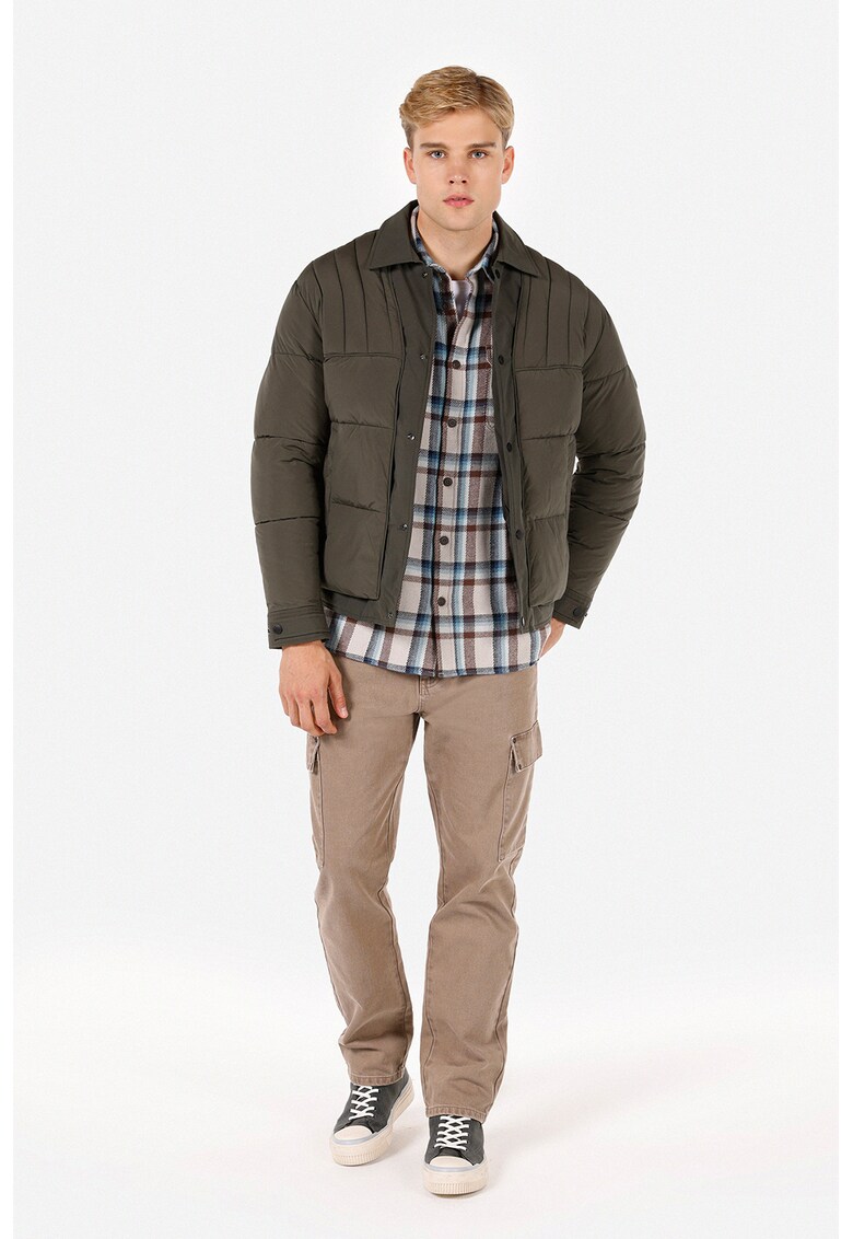 Geaca matlasata cu capse - Kaki