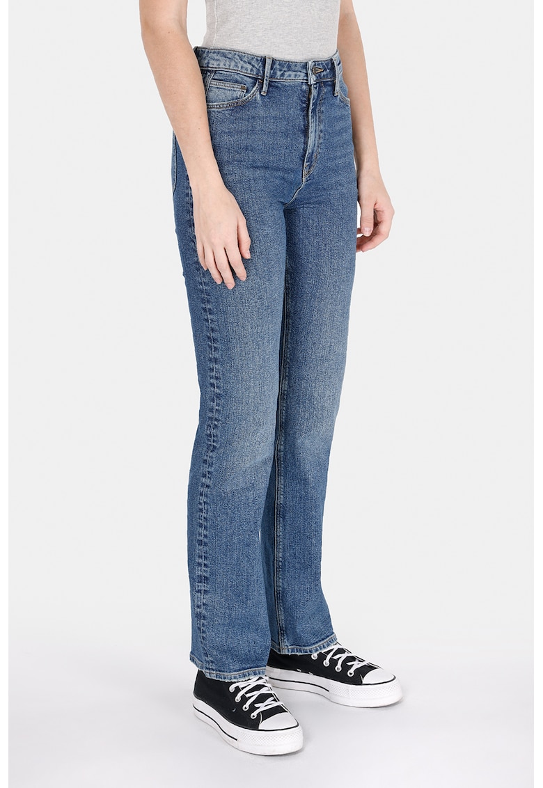 Blugi bootcut cu talie inalta