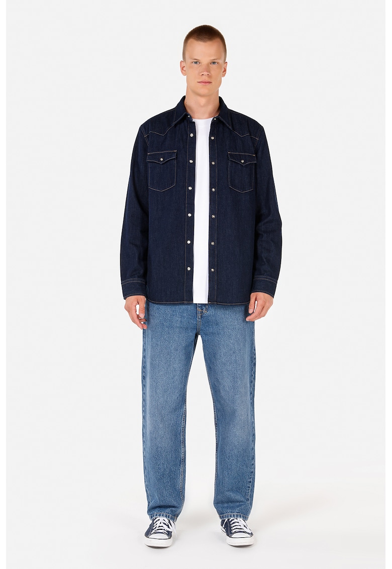 Camasa de bumbac cu buzunare pe piept