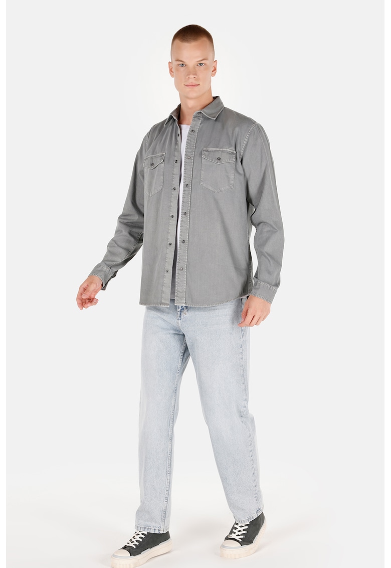 Camasa de bumbac cu buzunare pe piept