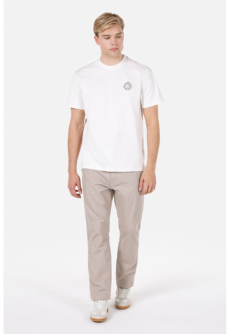 Tricou cu decolteu la baza gatului si imprimeu pe spate