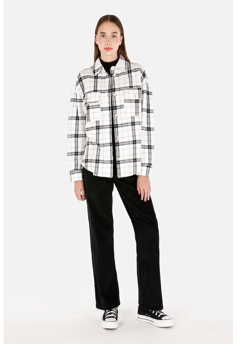 Camasa in carouri cu buzunare pe piept