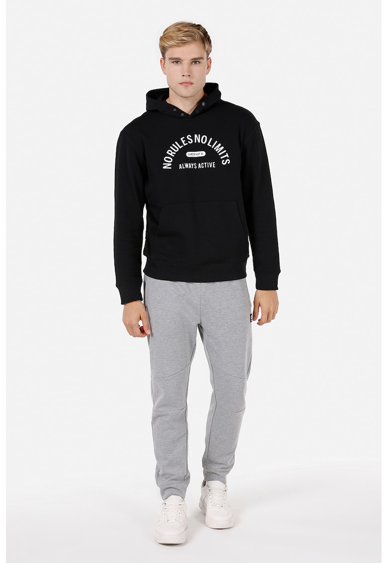 Hanorac cu imprimeu text - Alb/Negru